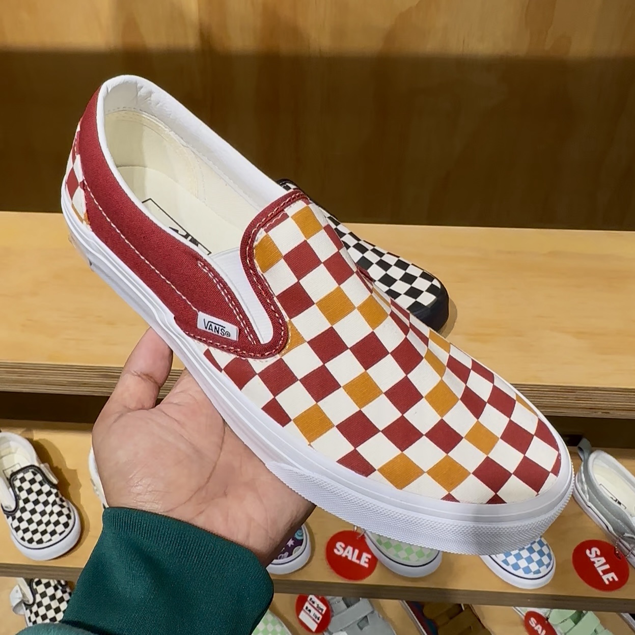 SLIP ON checkerboard red/white